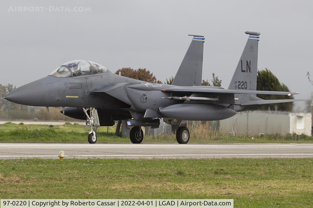 97-0220, 1997 McDonnell Douglas F-15E Strike Eagle C/N 1358/E219, Exercise Iniochos 2022