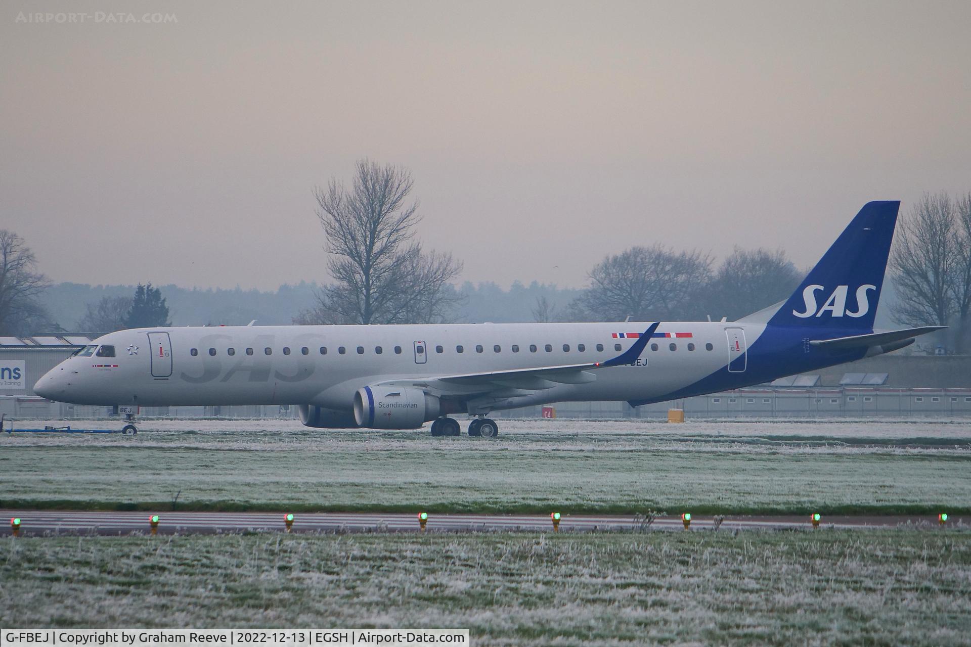 G-FBEJ, 2007 Embraer 195LR (ERJ-190-200LR) C/N 19000155, Under tow at Norwich.