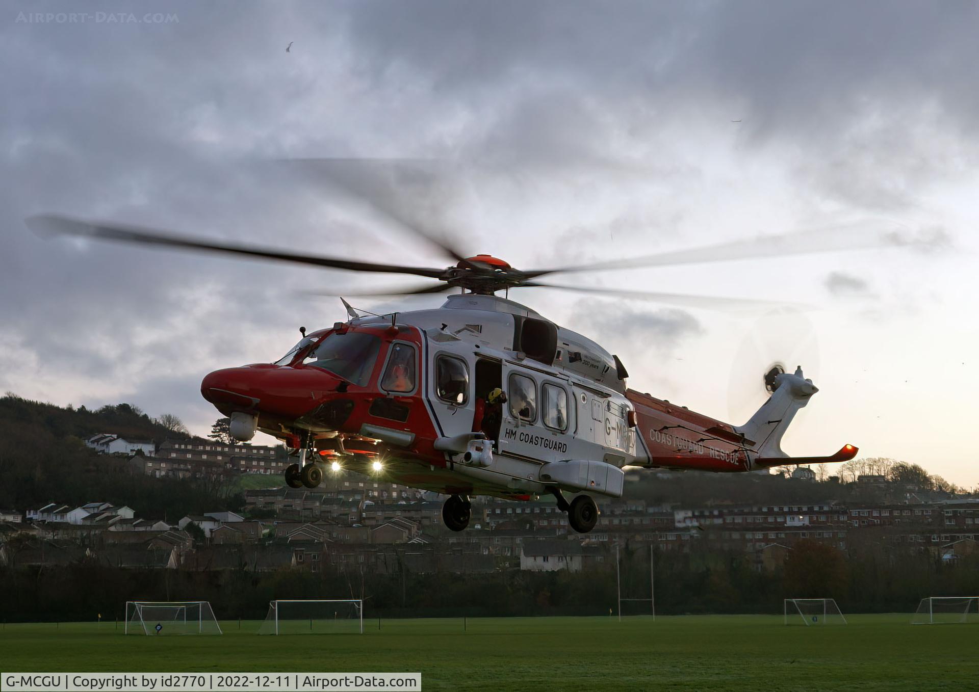 G-MCGU, 2014 Leonardo AW-189 C/N 92007, Inbound to Aberystwyth