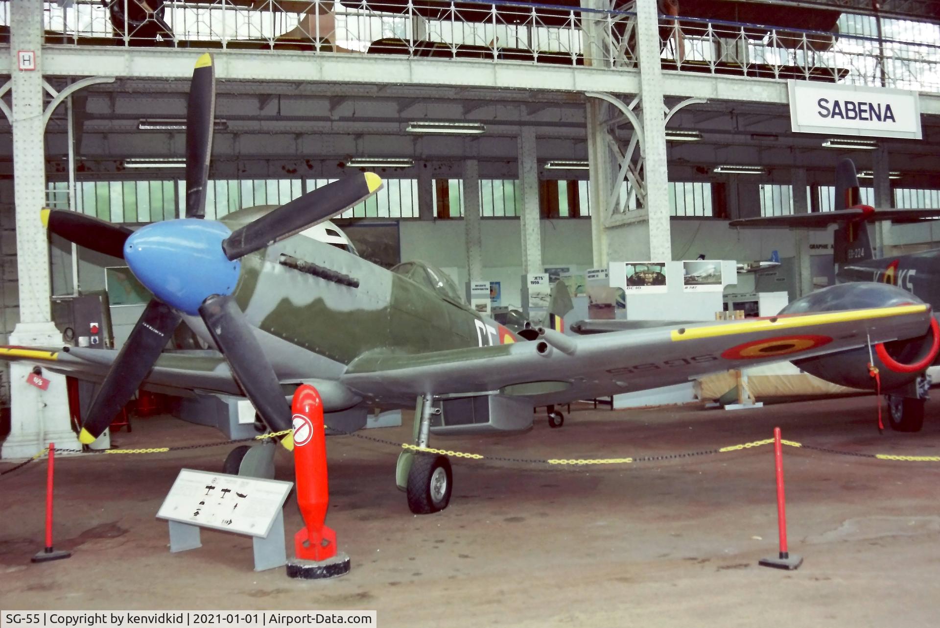 SG-55, 1948 Supermarine 379 Spitfire FR.14C C/N 6S/649170, At the Brussels Aviation Museum in 2000.