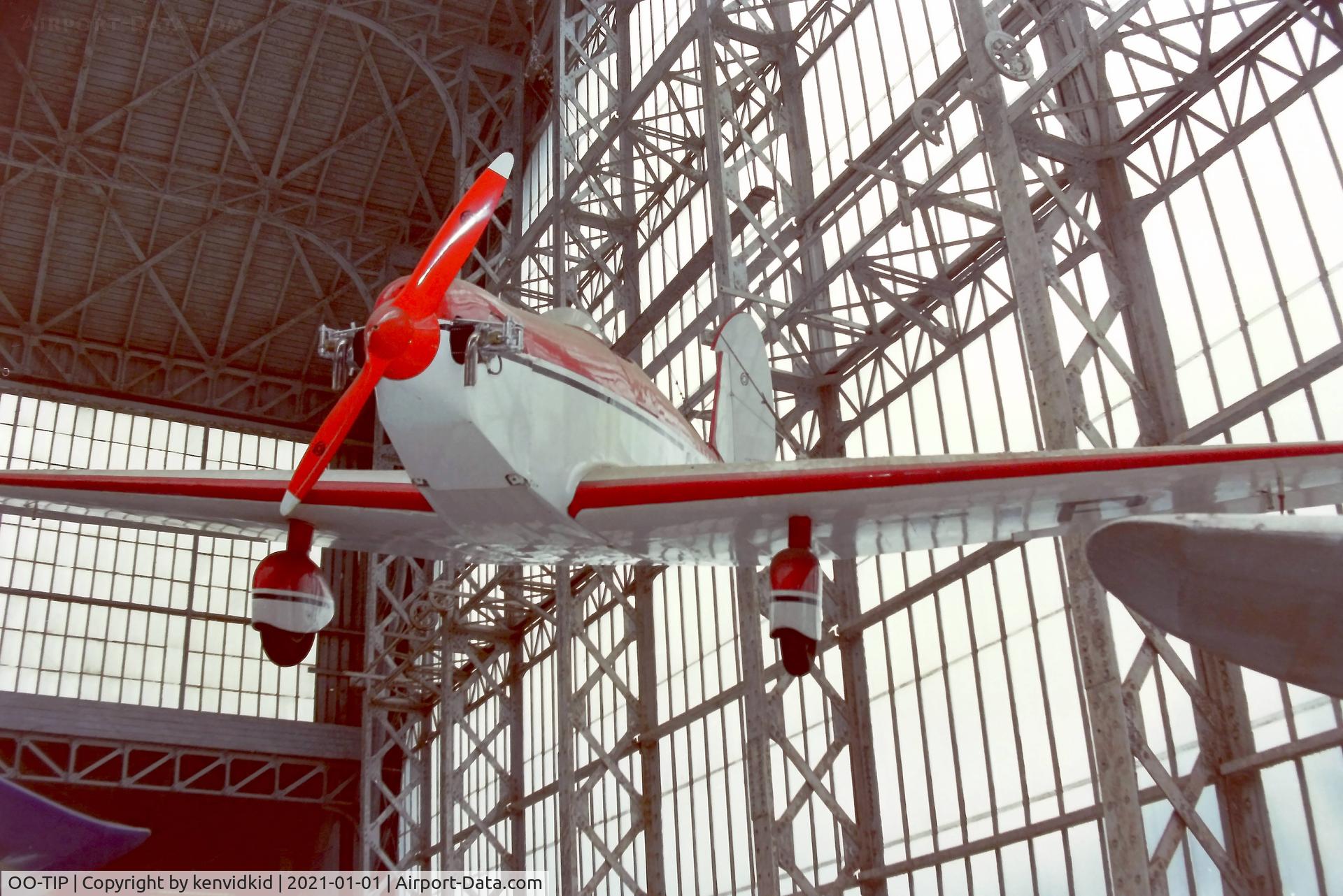 OO-TIP, 1937 Avions Fairey Tipsy S.2 C/N 29, At the Brussels Aviation Museum in 2000.