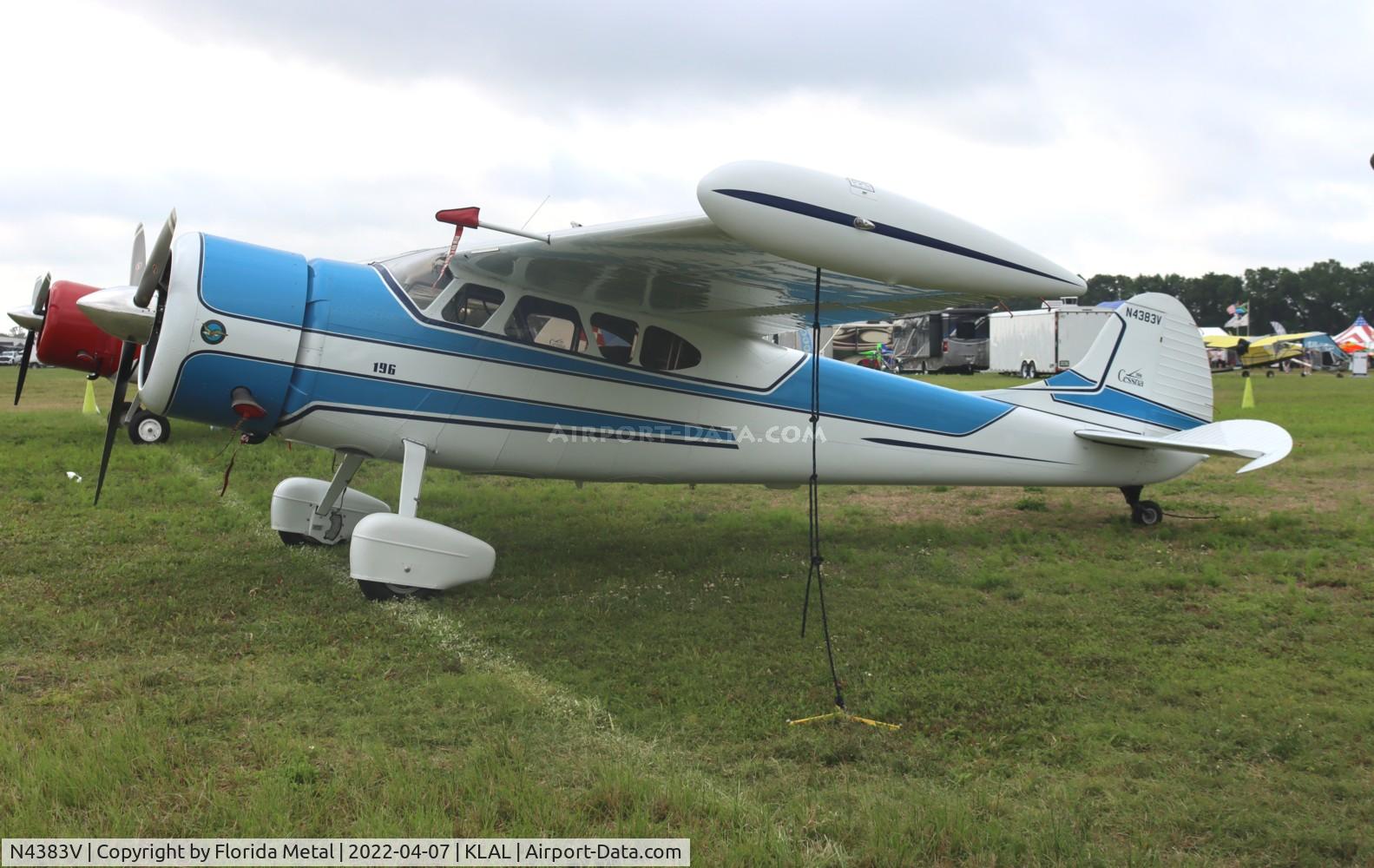 N4383V, 1949 Cessna 195 C/N 7305, Sun N Fun 2022
