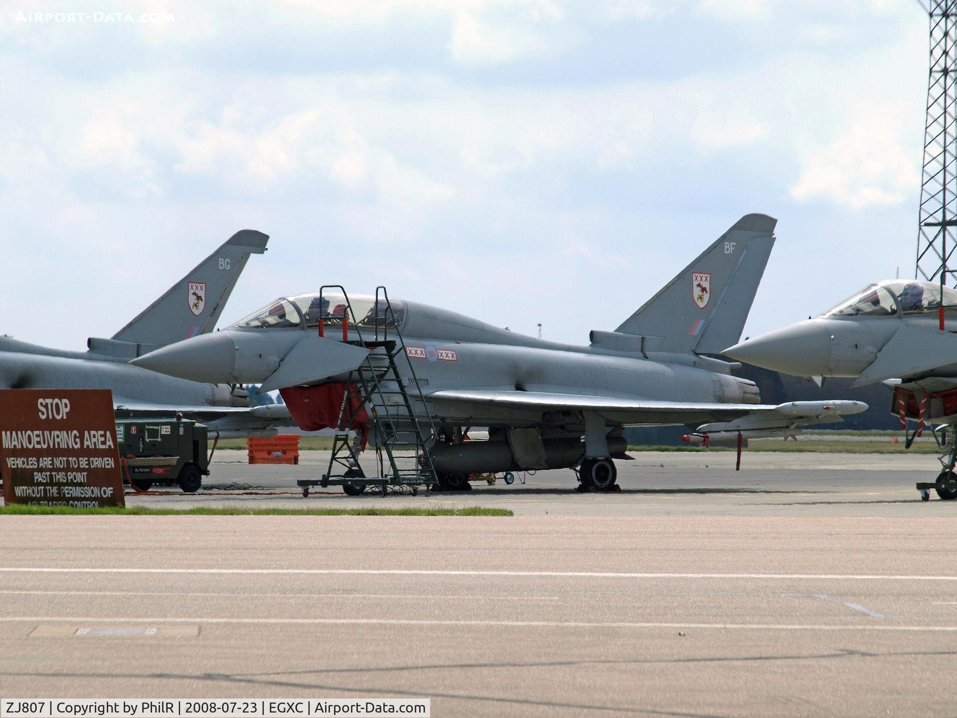 ZJ807, 2013 Eurofighter EF-2000 Typhoon T.3 C/N 025/BT008, ZJ807 2004 BAE Typhoon T1 'BF' RAF Coningsby