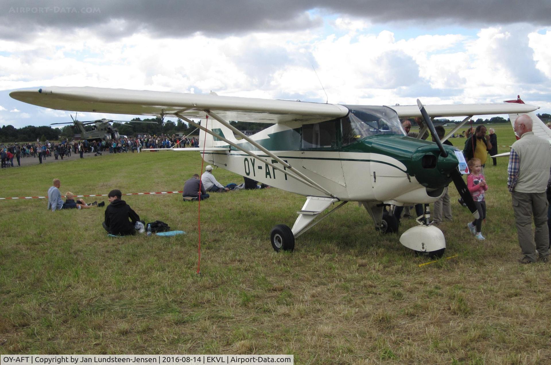 OY-AFT, 1961 Piper PA-22-108 Colt C/N 22-8284, Piper Colt OY-AFT seen at an airshow at Vaerloese, Denmark. This plane was built and registered as OY-AFT 
in 1961.