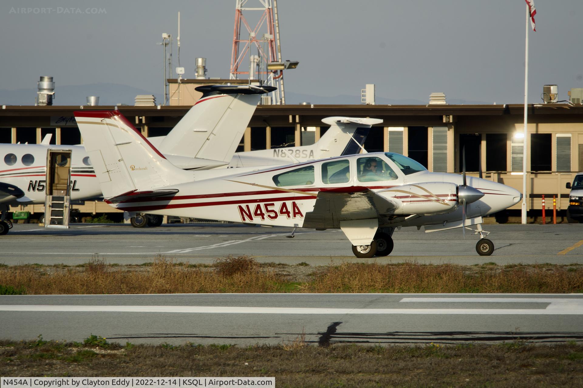 N454A, 1963 Beech 95-B55 (T42A) Baron C/N TC-533, San Carlos Airport in California 2022.