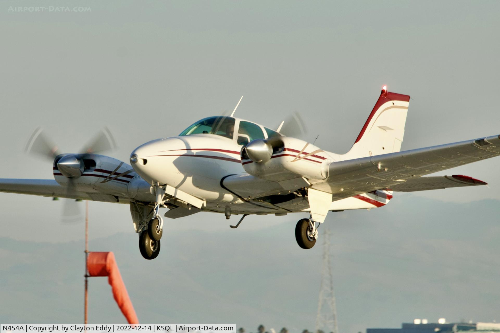 N454A, 1963 Beech 95-B55 (T42A) Baron C/N TC-533, San Carlos Airport in California 2022.