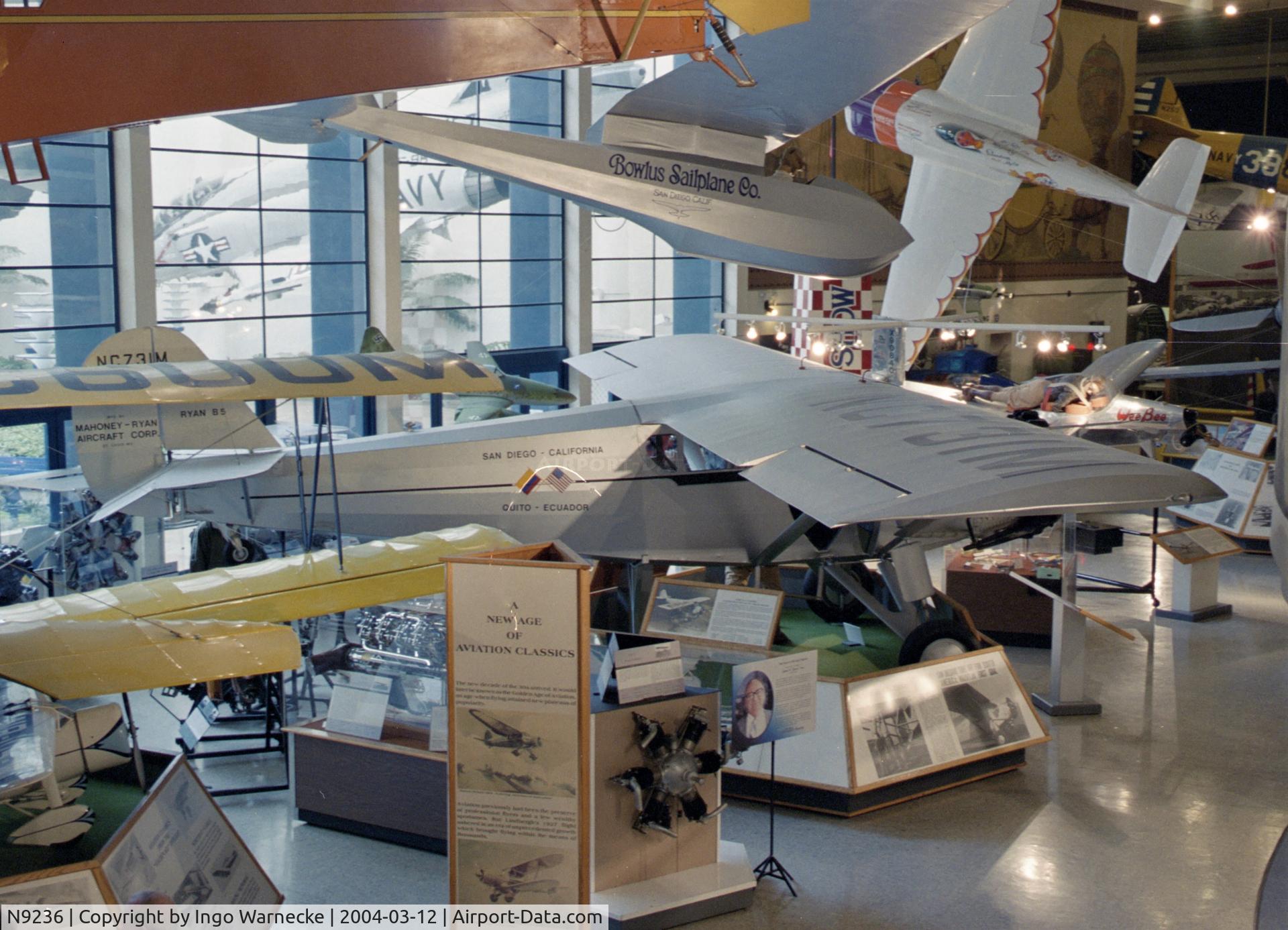 N9236, 1929 Ryan Aircraft B-5 C/N 194, Ryan B-5 Brougham (displayed representing NC731M) at the San Diego Air and Space Museum, San Diego CA