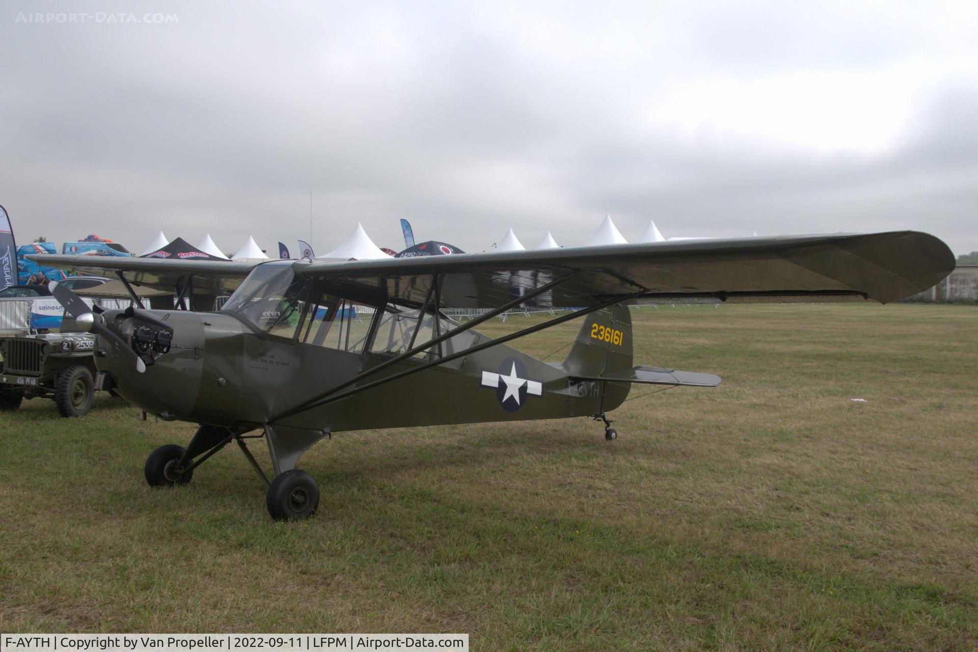 F-AYTH, 1942 Aeronca 0-58B Grasshopper C/N 058B1872, Aeronca O-58B Grasshopper at Melun Villaroche airport, France, 2022 Air Legend
