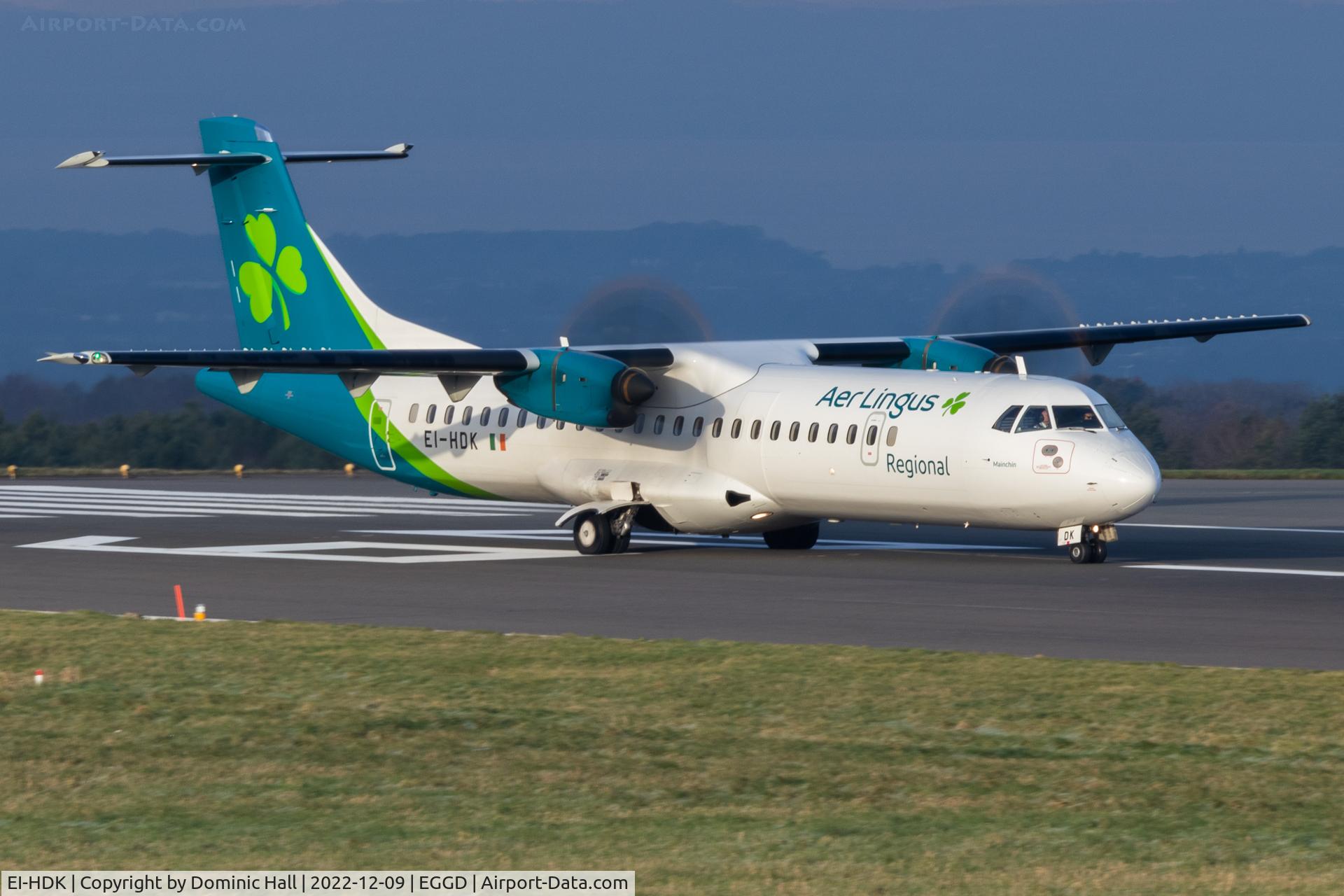 EI-HDK, 2016 ATR 72-212A C/N 1334, EGGD 09/12/22