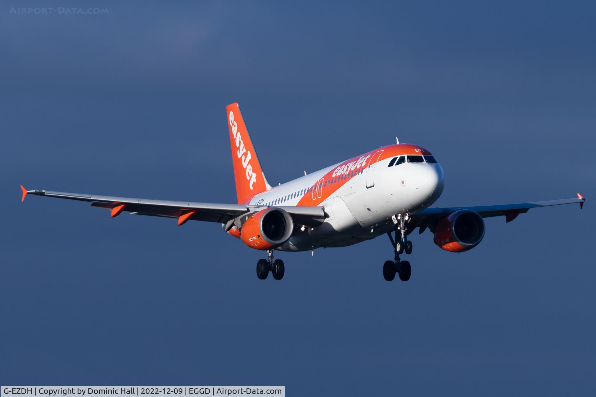 G-EZDH, 2008 Airbus A319-111 C/N 3466, EGGD 09/12/22