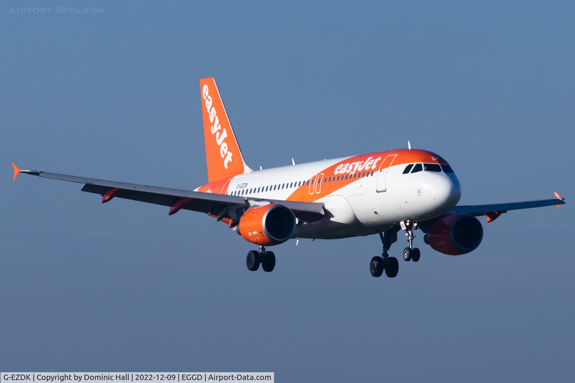 G-EZDK, 2008 Airbus A319-111 C/N 3555, EGGD 09/12/22
