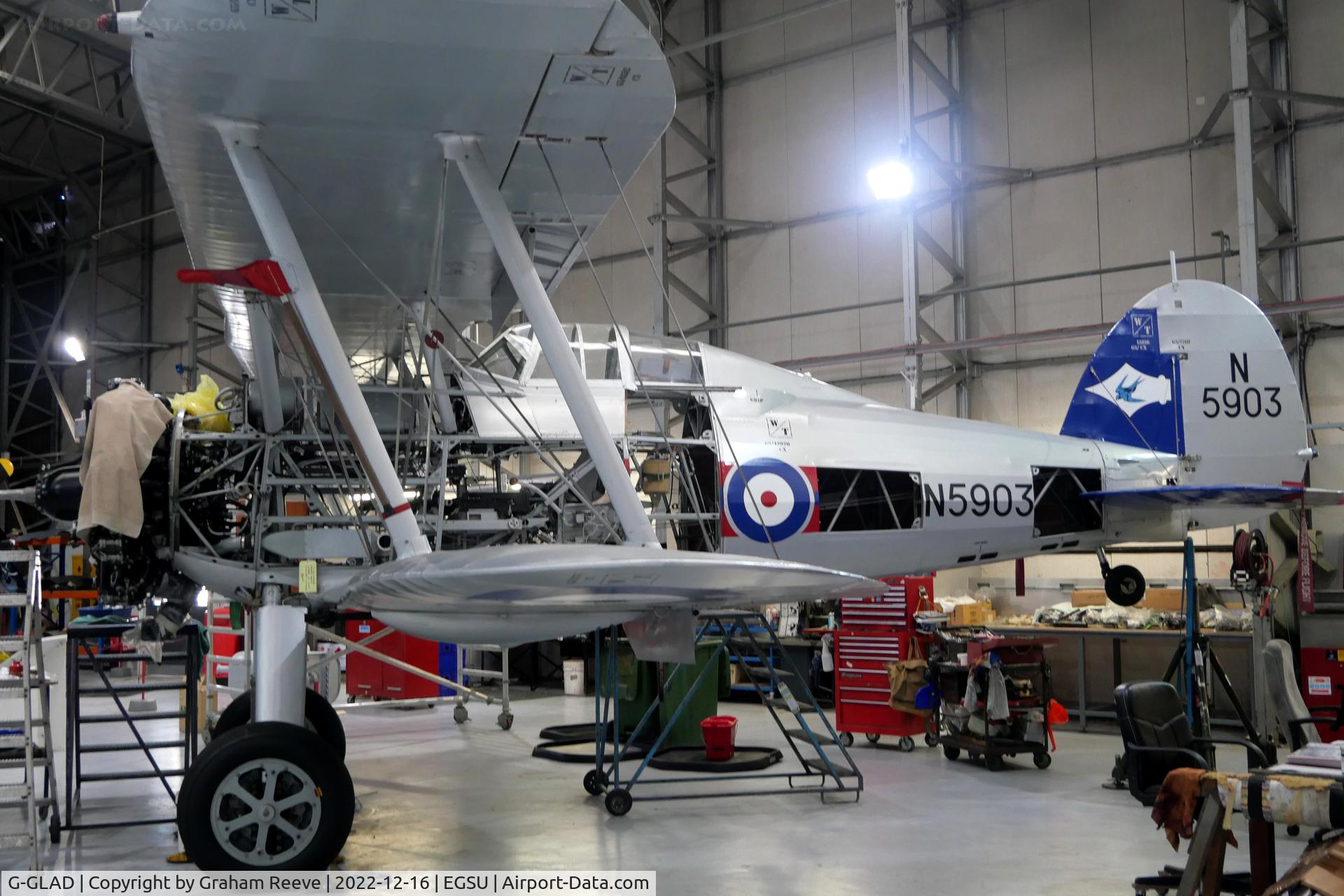 G-GLAD, 1939 Gloster Gladiator Mk2 C/N G5/75751, On display at Duxford.