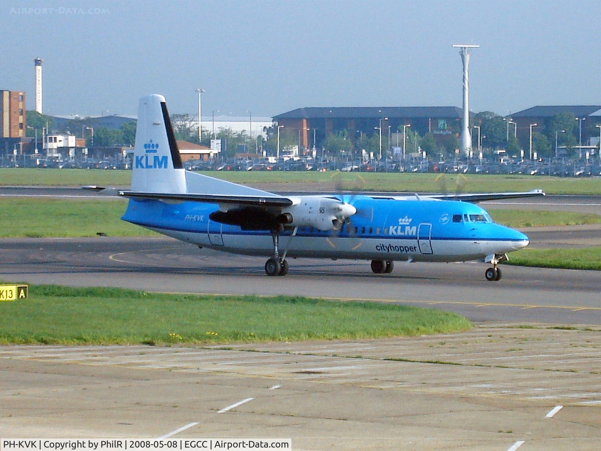 PH-KVK, 1991 Fokker 50 C/N 20219, PH-KVK 1991 Fokker 50 KLM Cityhopper MAN