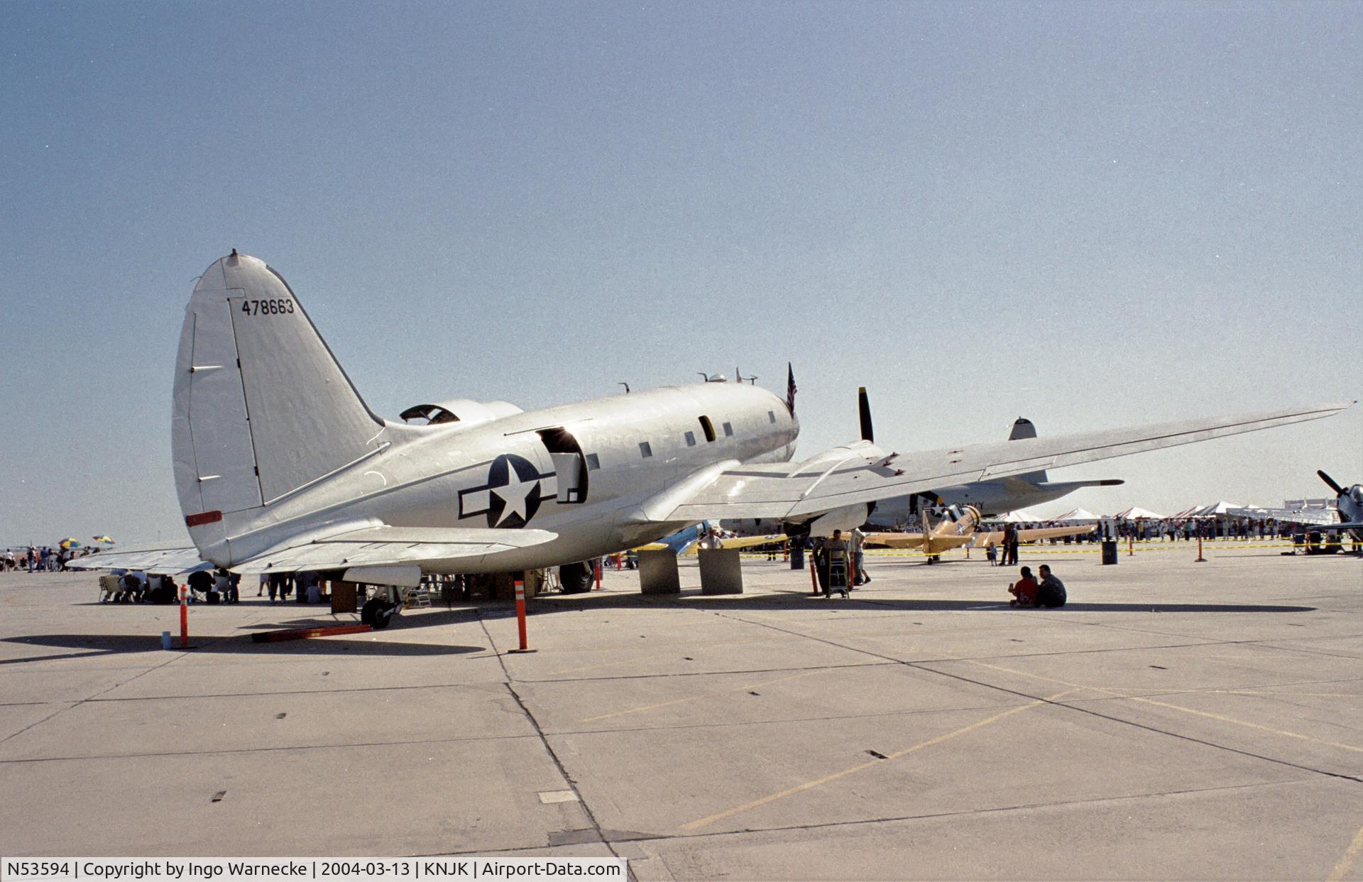 N53594, 1944 Curtiss C-46F Commando C/N 22486, Curtiss C-46F Commando at the 2004 airshow at El Centro NAS, CA