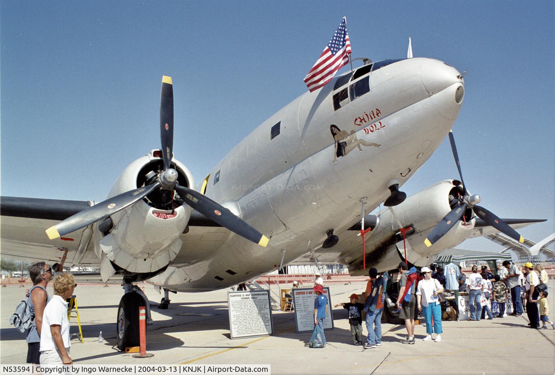 N53594, 1944 Curtiss C-46F Commando C/N 22486, Curtiss C-46F Commando at the 2004 airshow at El Centro NAS, CA