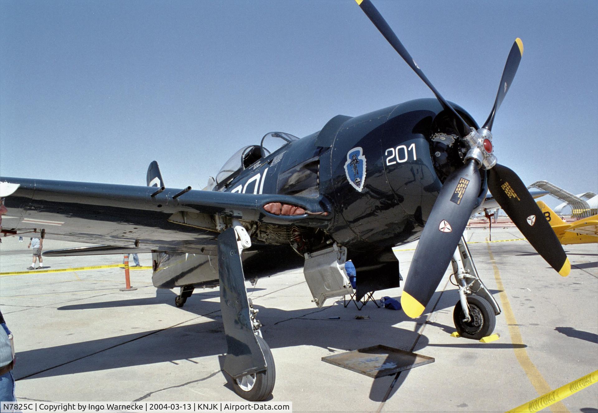 N7825C, 1948 Grumman F8F-2 (G58) Bearcat C/N D.1227, Grumman F8F-2P Bearcat at the 2004 airshow at El Centro NAS, CA