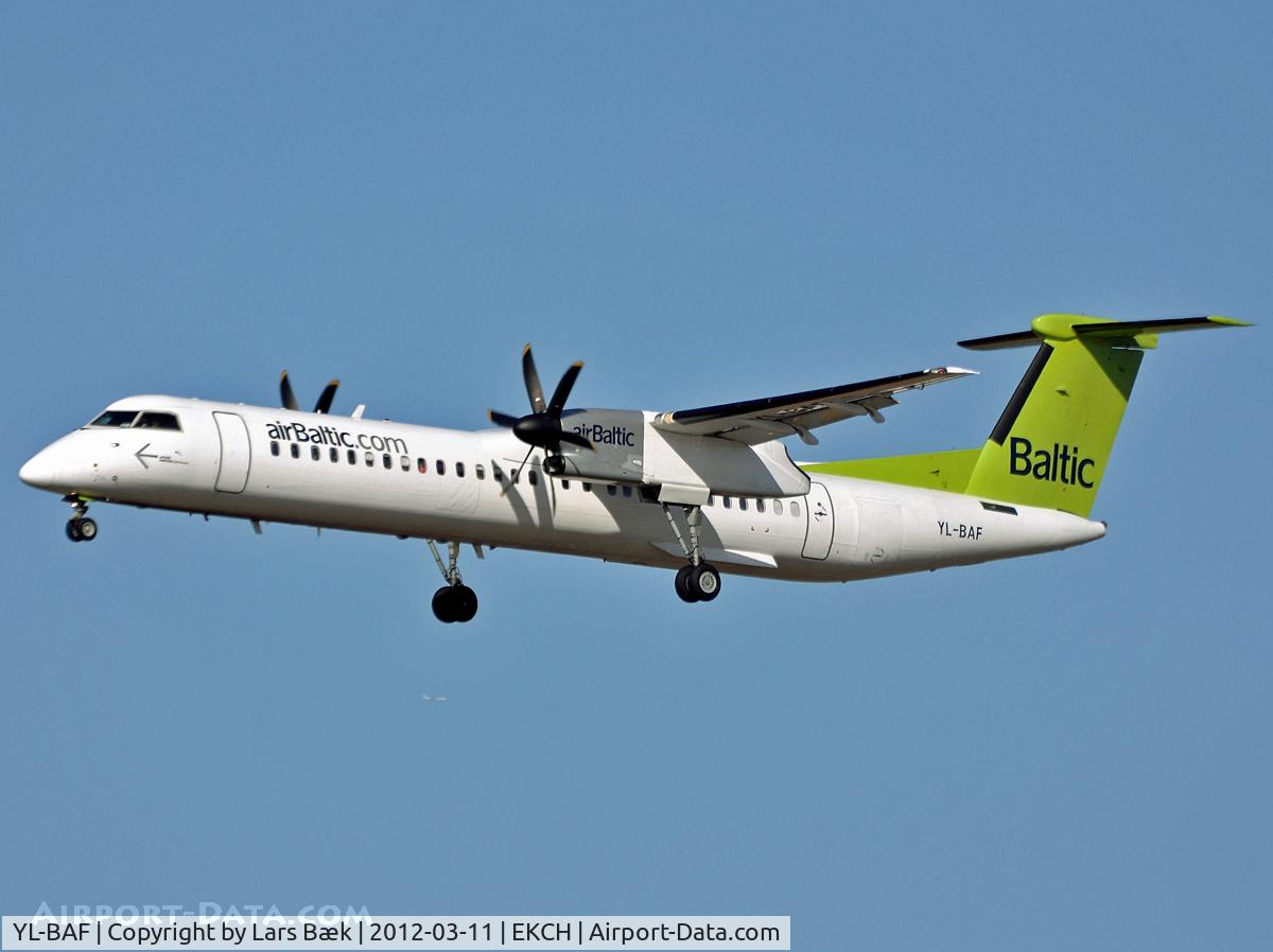 YL-BAF, 2009 De Havilland Canada DHC-8-402Q Dash 8 C/N 4293, RWY22L