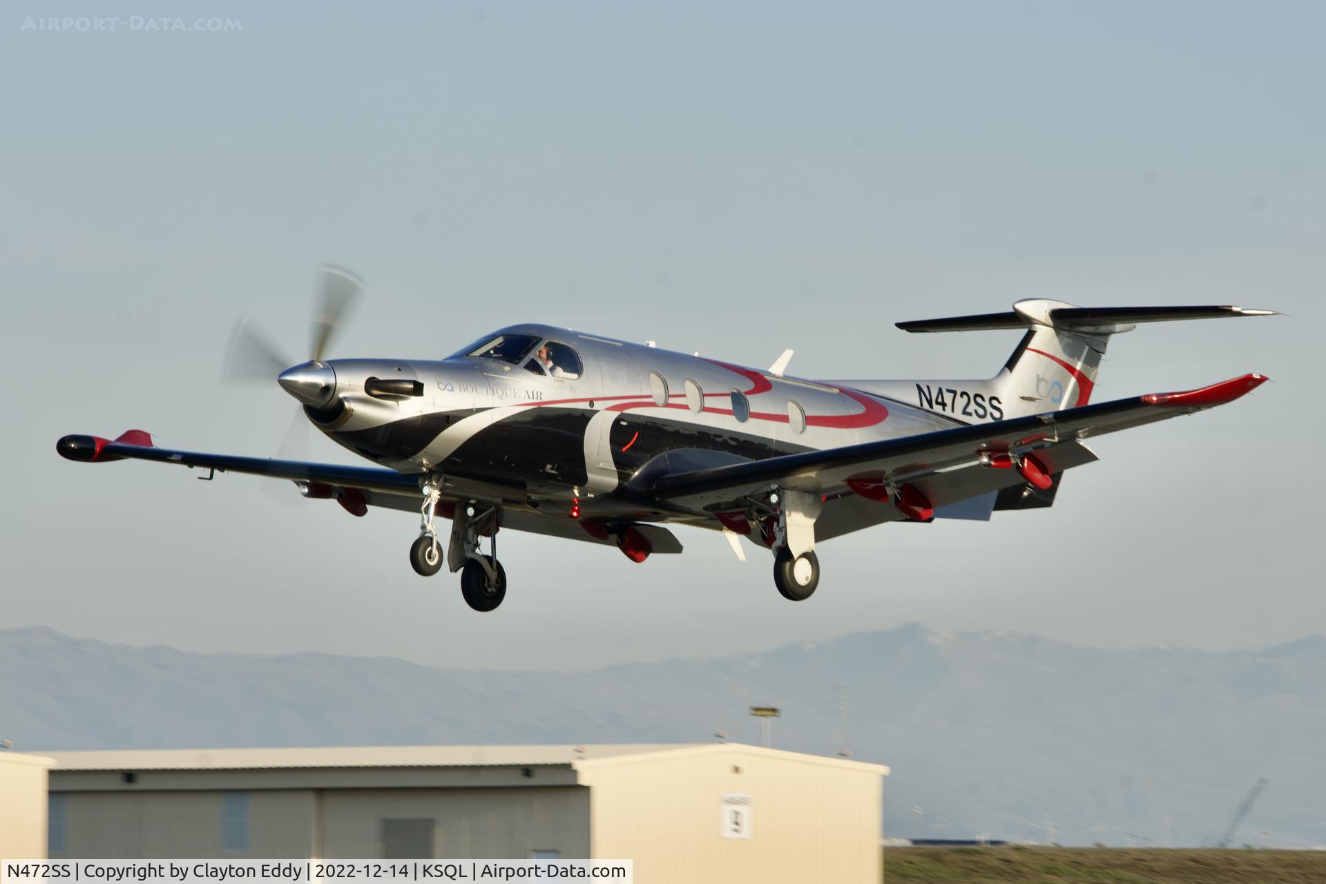 N472SS, 2007 Pilatus PC-12/47 C/N 843, San Carlos Airport in Califonia 2022.