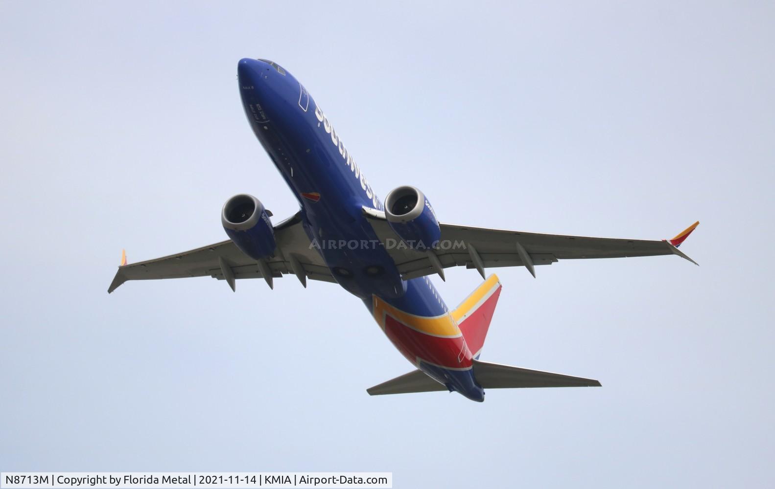 N8713M, 2017 Boeing 737-8 MAX C/N 36984, MIA 2021