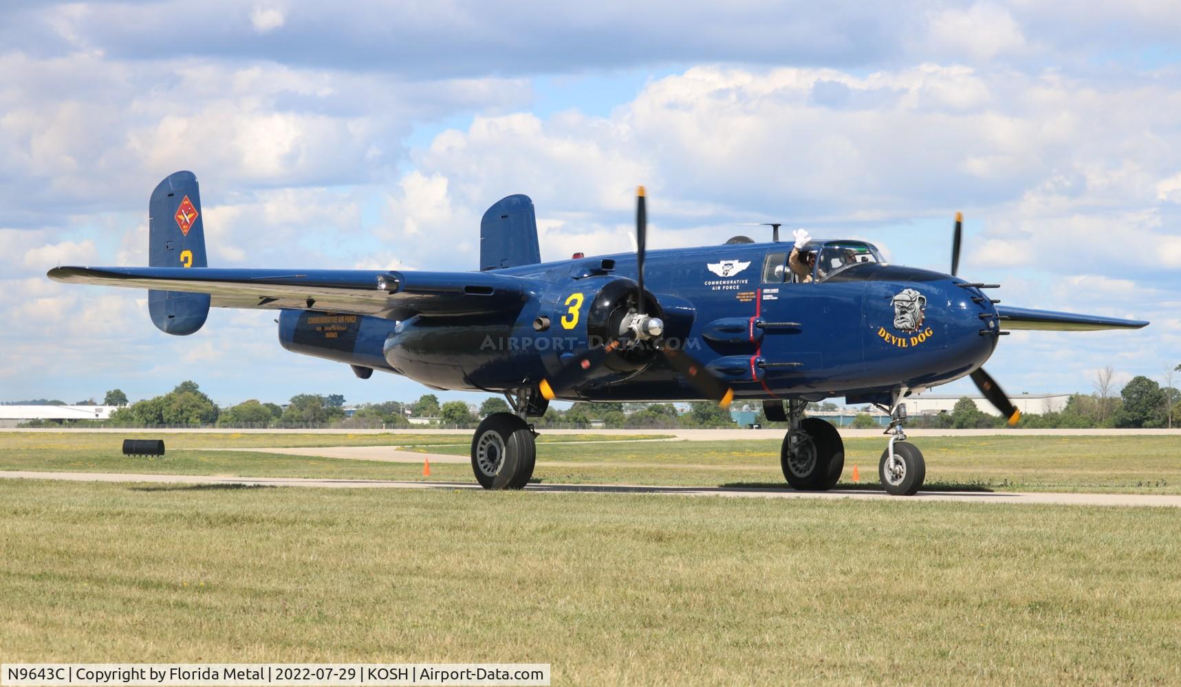 N9643C, 1944 North American B-25J Mitchell Mitchell C/N 108-47512, OSH 2022