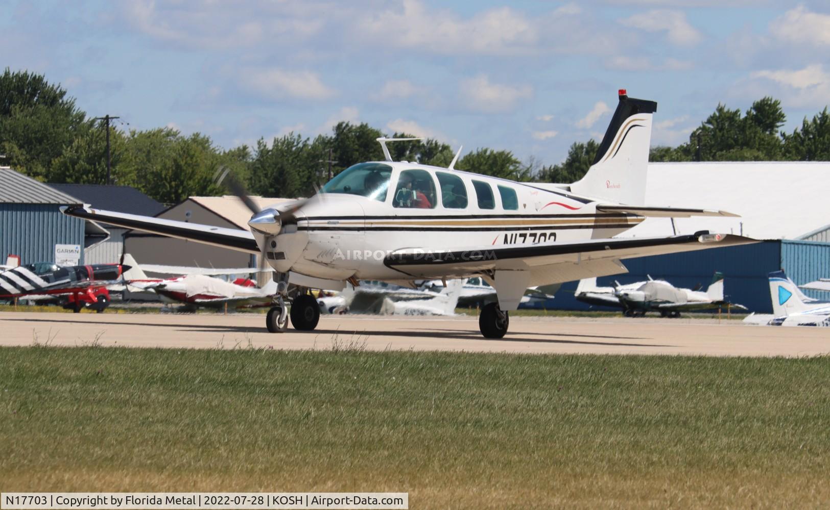 N17703, 1977 Beech A36 Bonanza 36 C/N E-1007, OSH 2022