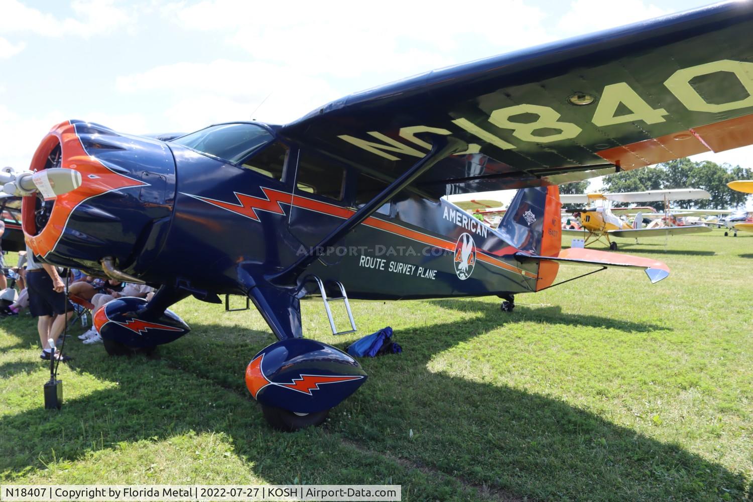 N18407, 1937 Stinson SR-9C Reliant C/N 5313, OSH 2022