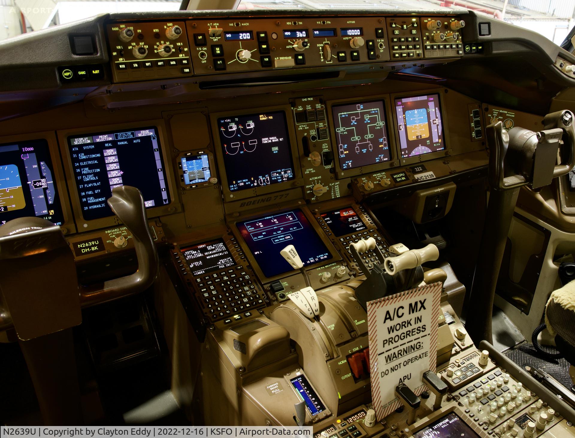 N2639U, 2017 Boeing 777-300/ER C/N 62650, SFO 2022.