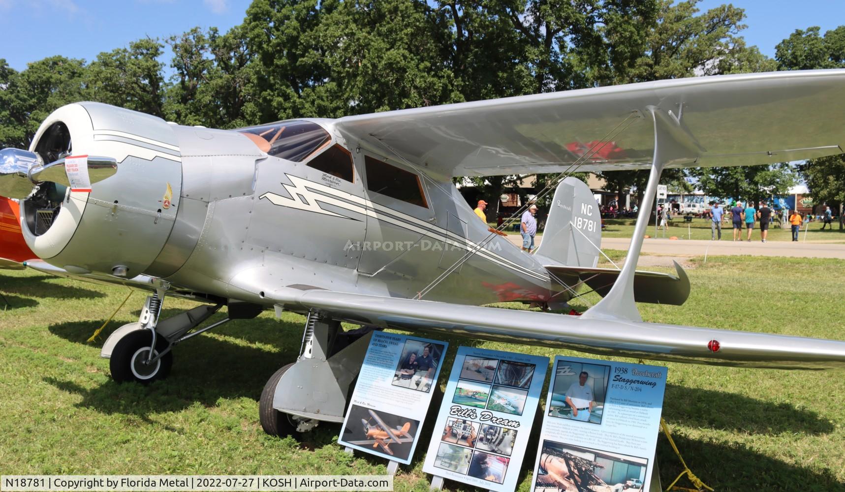 N18781, 1938 Beech F17D Staggerwing C/N 204, OSH 2022