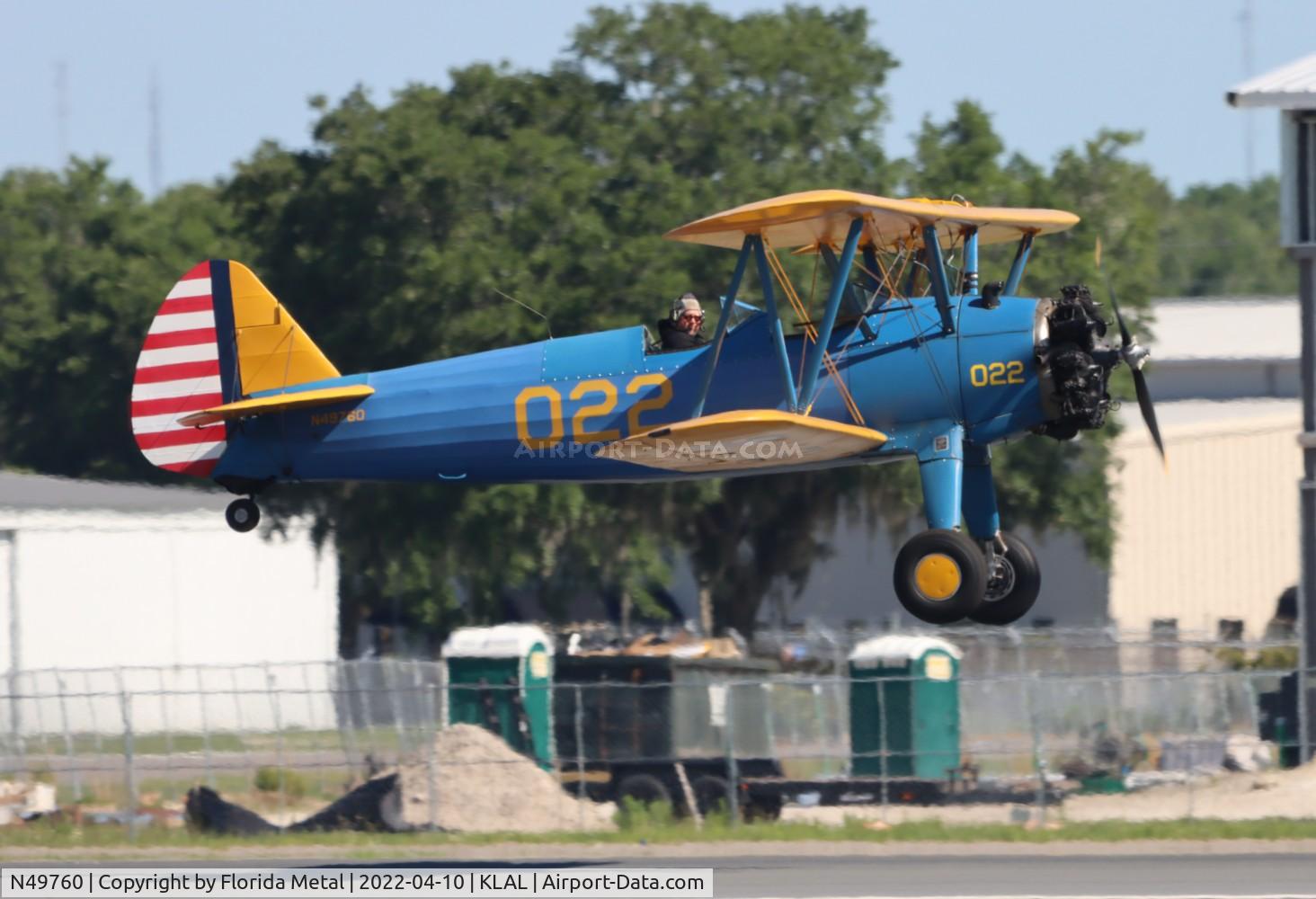 N49760, 1941 Boeing A75N1(PT17) C/N 75-1581, Sun N Fun 2022
