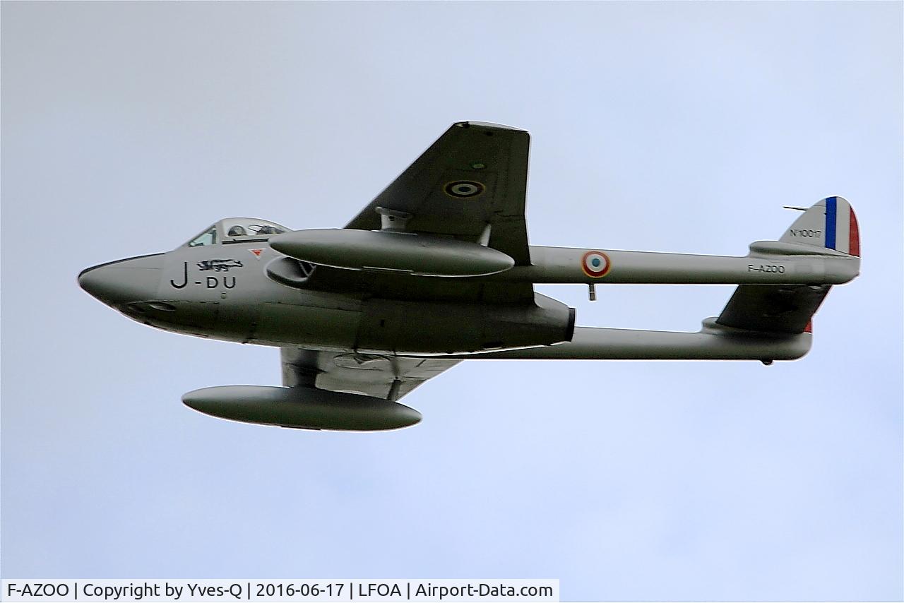 F-AZOO, De Havilland (FFA) Vampire FB.6 (DH-100) C/N 636, De Havilland (FFA) Vampire FB.6 (DH-100), On display, Avord Air Base 702 (LFOA) Open day 2016