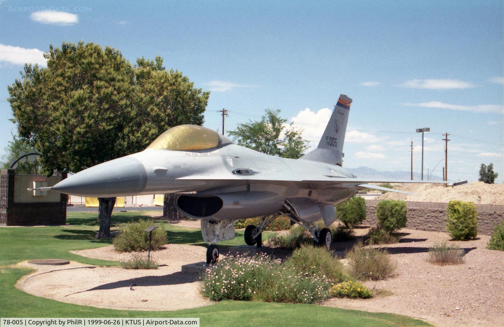 78-005, , 78-005 USAF General Dynamics F-16A Falcon Kurth Memorial Airpark Tuscon