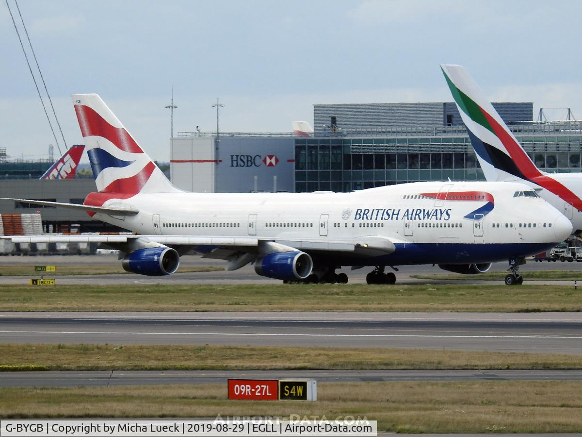G-BYGB, 1999 Boeing 747-436 C/N 28856, At Heathrow