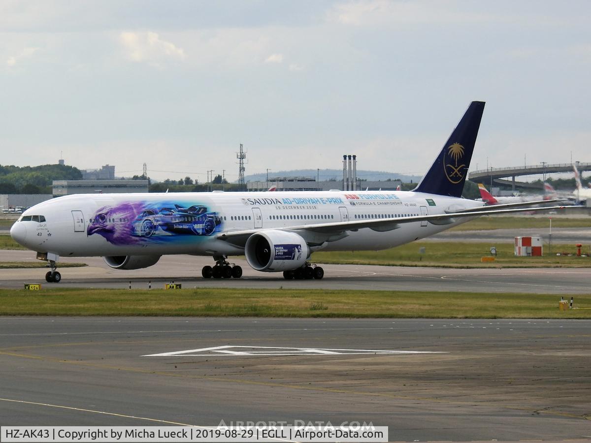 HZ-AK43, 2017 Boeing 777-368/ER C/N 62763, Formula E Championship special livery