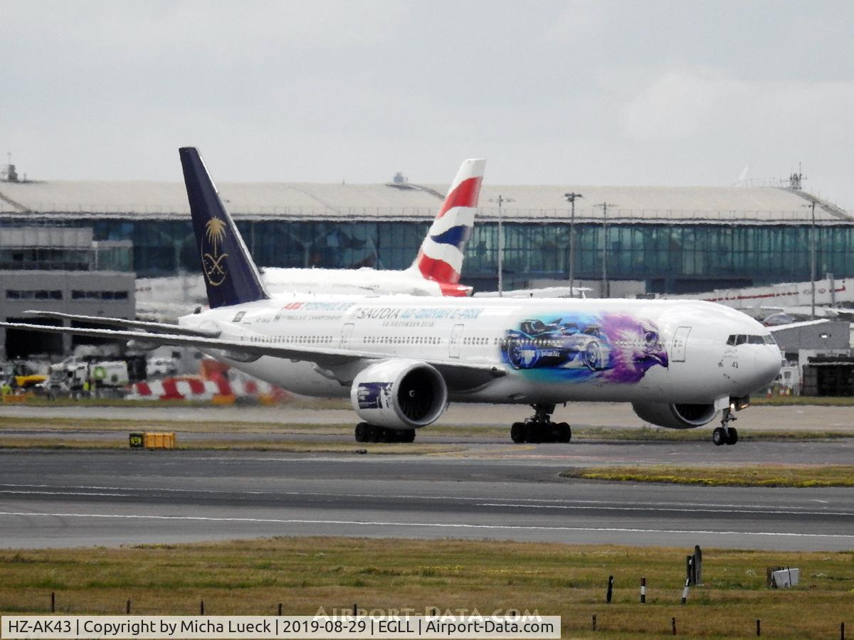 HZ-AK43, 2017 Boeing 777-368/ER C/N 62763, At Heathrow
