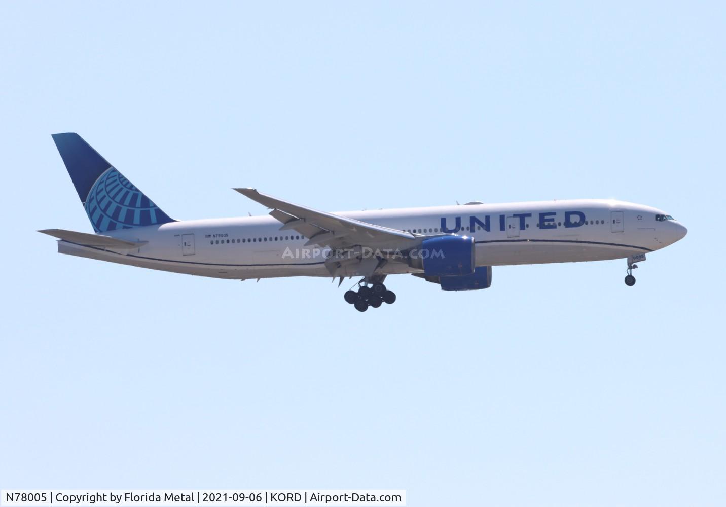 N78005, 1998 Boeing 777-224 C/N 27581, ORD 2021