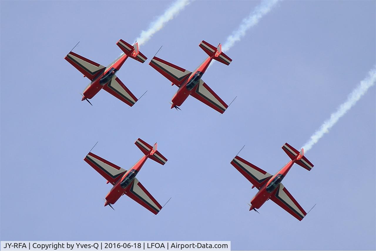 JY-RFA, Extra EA-300 C/N 1239, Royal Jordanian Falcons Extra EA-300 L, On display, Avord Air Base 702 (LFOA) Open day 2016