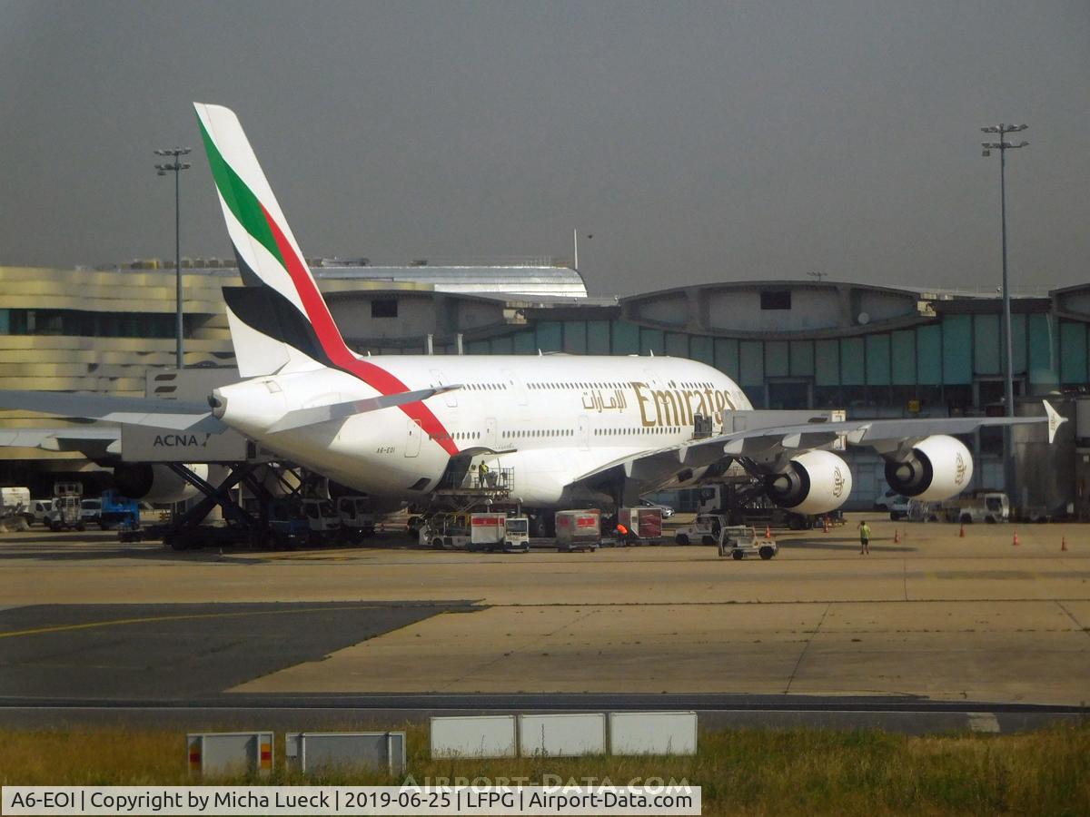 A6-EOI, 2014 Airbus A380-861 C/N 178, At Charles de Gaulle
