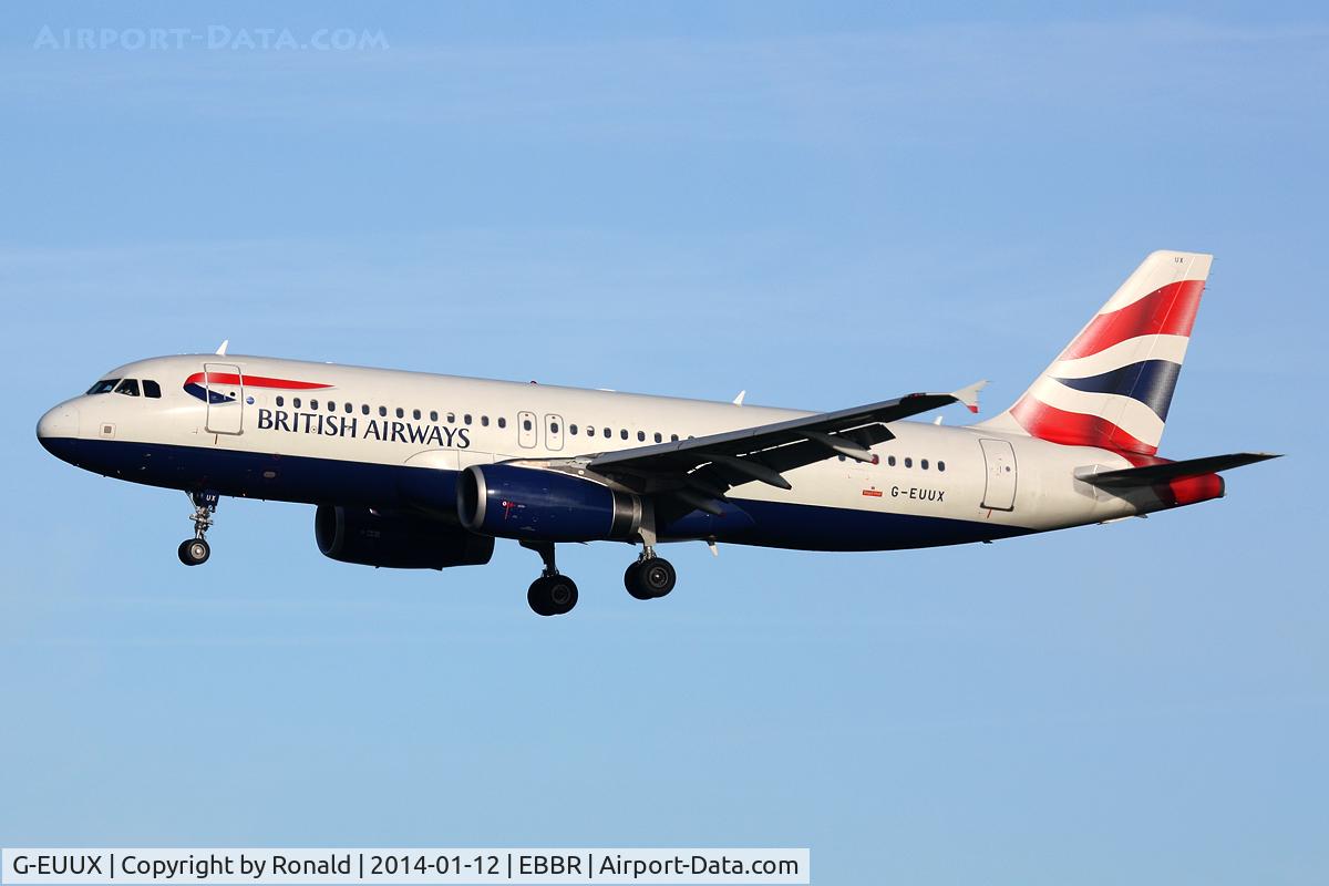 G-EUUX, 2008 Airbus A320-232 C/N 3550, at bru