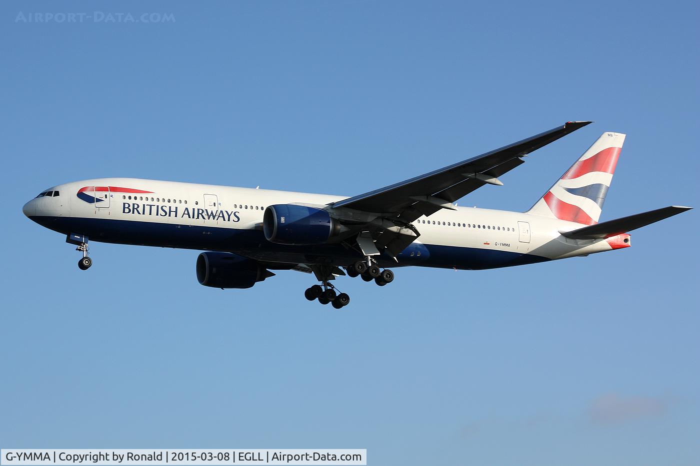G-YMMA, 1999 Boeing 777-236 C/N 30302, at lhr