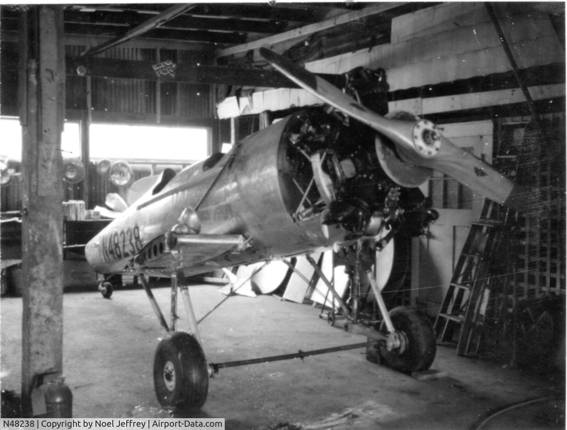 N48238, Ryan ST-3KR C/N 1569, Photo is of Ryan ST-3KR tail # N48238 under restoration in 1963. Plane crashed and was destroyed at Atlanta Fulton County airport on June 19, 1965. Refer to NTSB report Identification: MIA66F0145