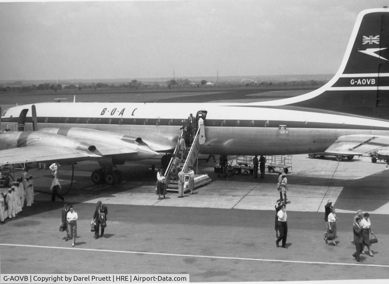 G-AOVB, 1957 Bristol 175 Britannia 312F C/N 13230, At Salisbury, Rhodesia airport (now Harare, Zimbabwe) 1964-65