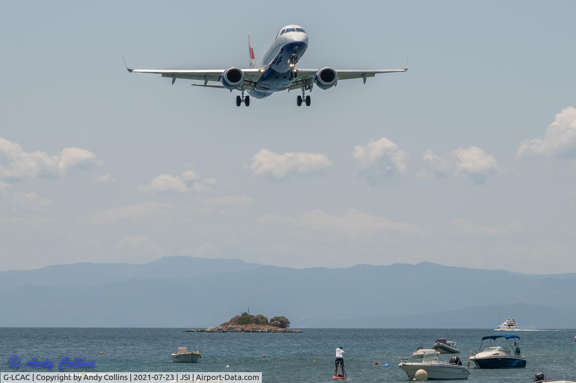G-LCAC, 2012 Embraer 190LR (ERJ-190-100LR) C/N 19000513, Landing at Skiathos