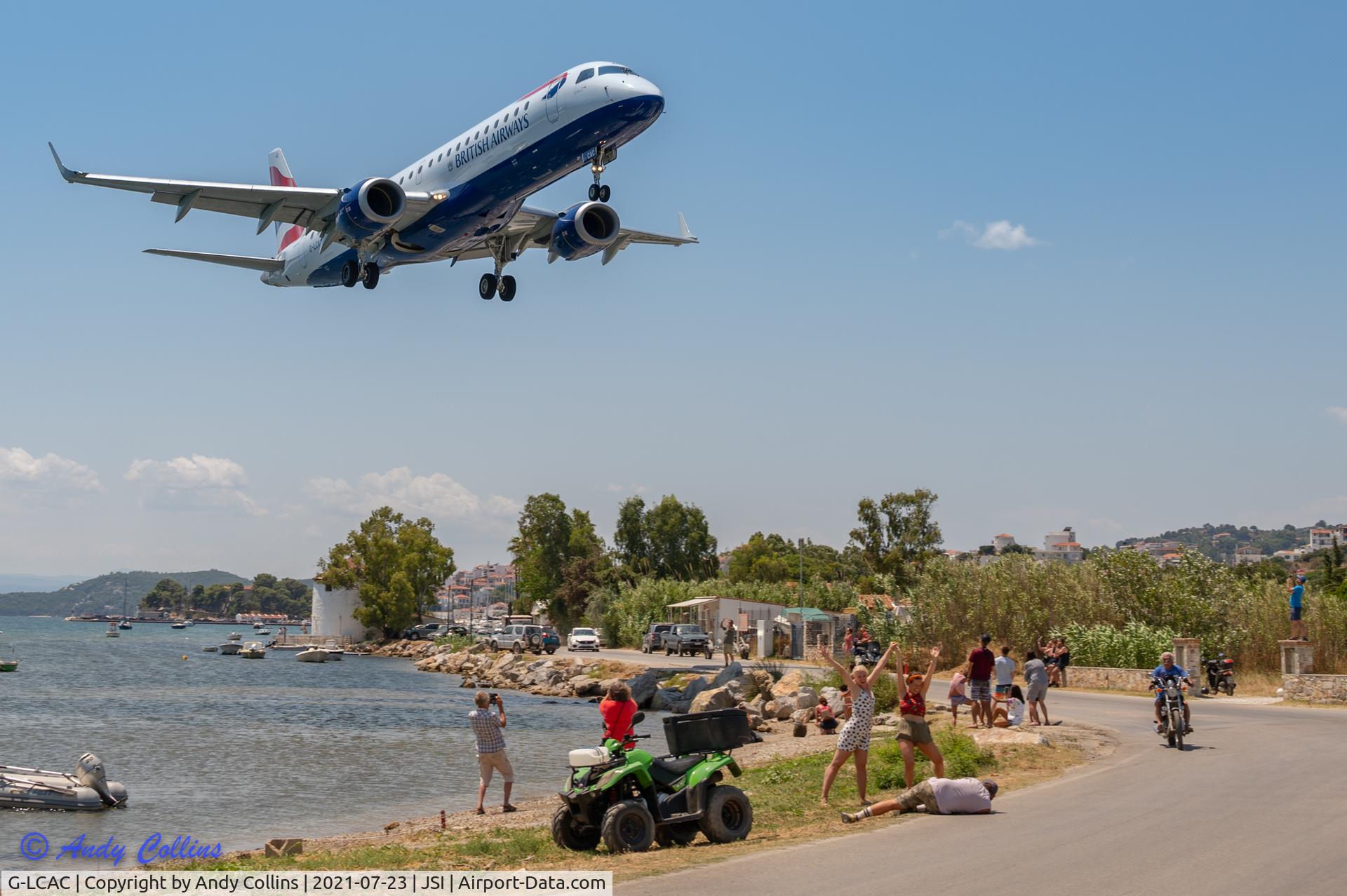 G-LCAC, 2012 Embraer 190LR (ERJ-190-100LR) C/N 19000513, Landing at Skiathos