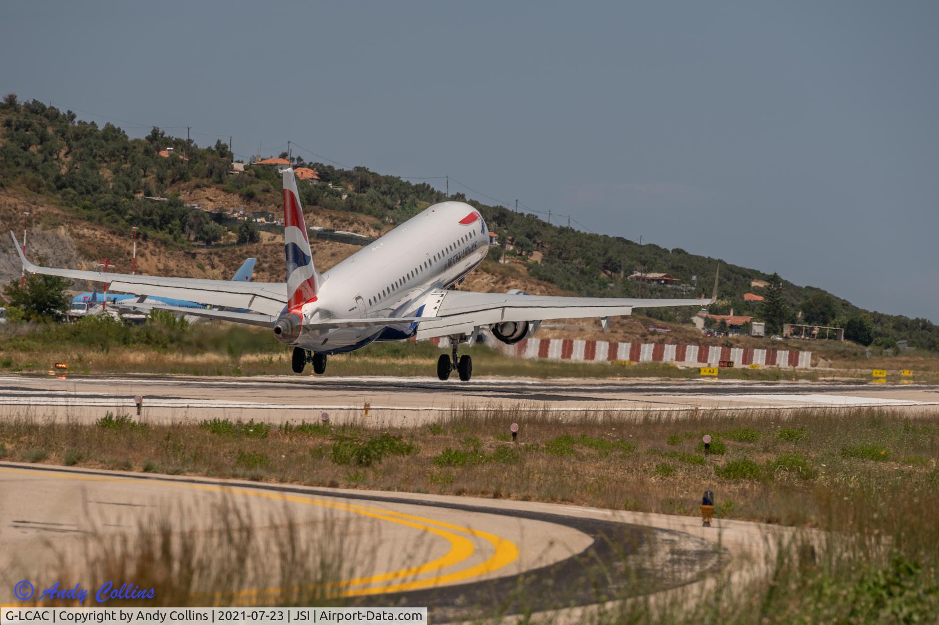 G-LCAC, 2012 Embraer 190LR (ERJ-190-100LR) C/N 19000513, Landing at Skiathos