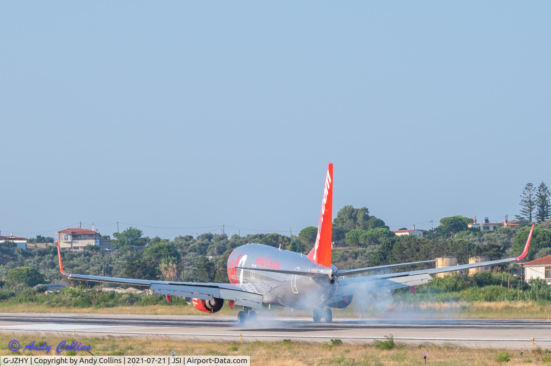 G-JZHY, 2017 Boeing 737-8MG C/N 63155, Landing at Skiathos