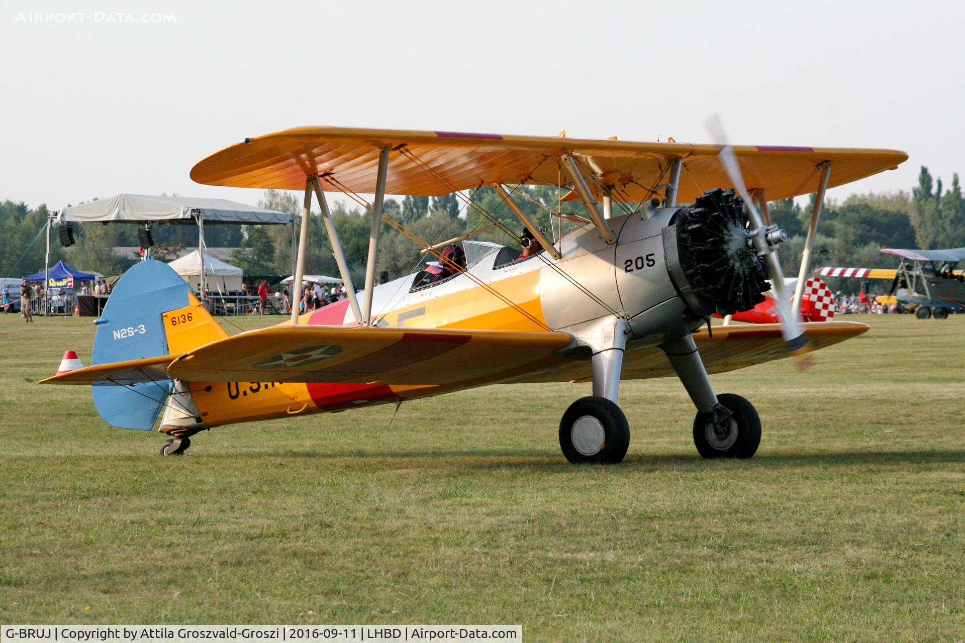 G-BRUJ, 1942 Boeing A75N1(PT17) C/N 75-4299, LHBD - Börgönd Airport, Hungary. Börgönd Air Show 2016