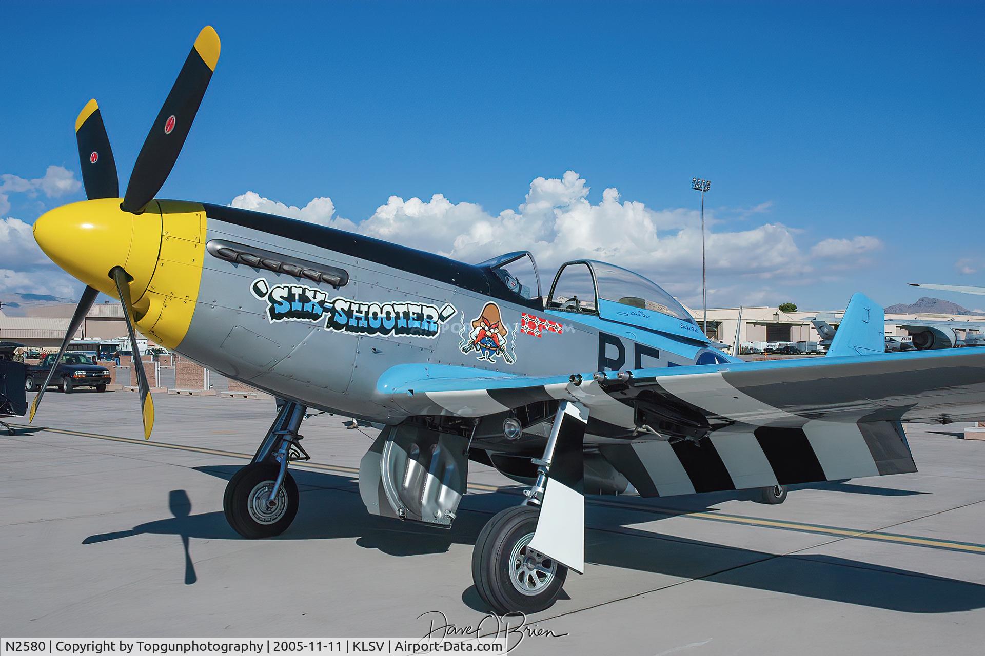 N2580, 1967 North American F-51D Mustang C/N AF-67-22580, Six Shooter