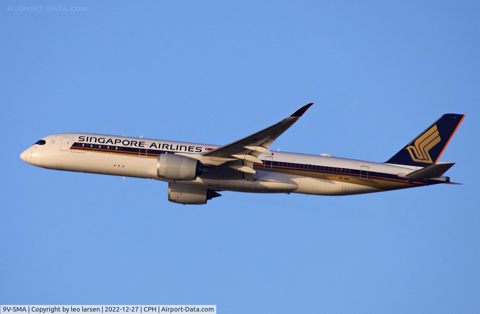 9V-SMA, 2016 Airbus A350-941 C/N 026, Copenhagen 27.12.2022
