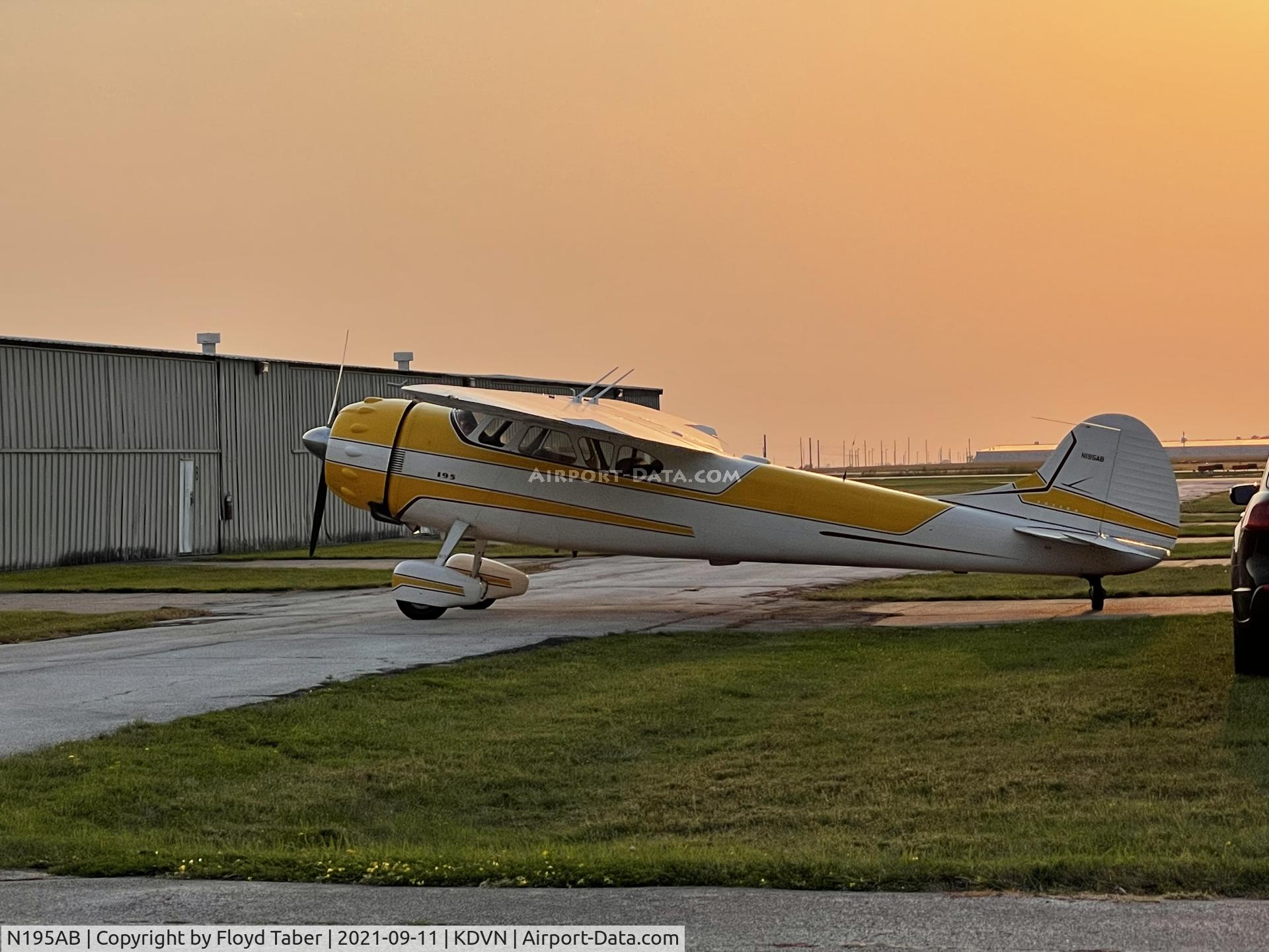 N195AB, 1952 Cessna 190 C/N 7794, Sitting on outside its hangar at KDVN