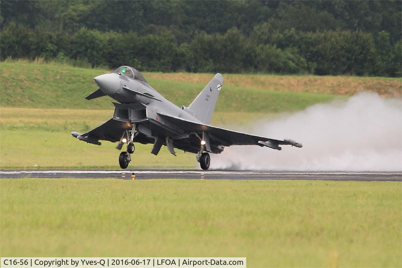 C16-56, Eurofighter EF-2000 Typhoon S C/N SS038, Eurofighter EF-2000 Typhoon S, Take off rwy 24, Avord Air Base 702 (LFOA) Open day 2016